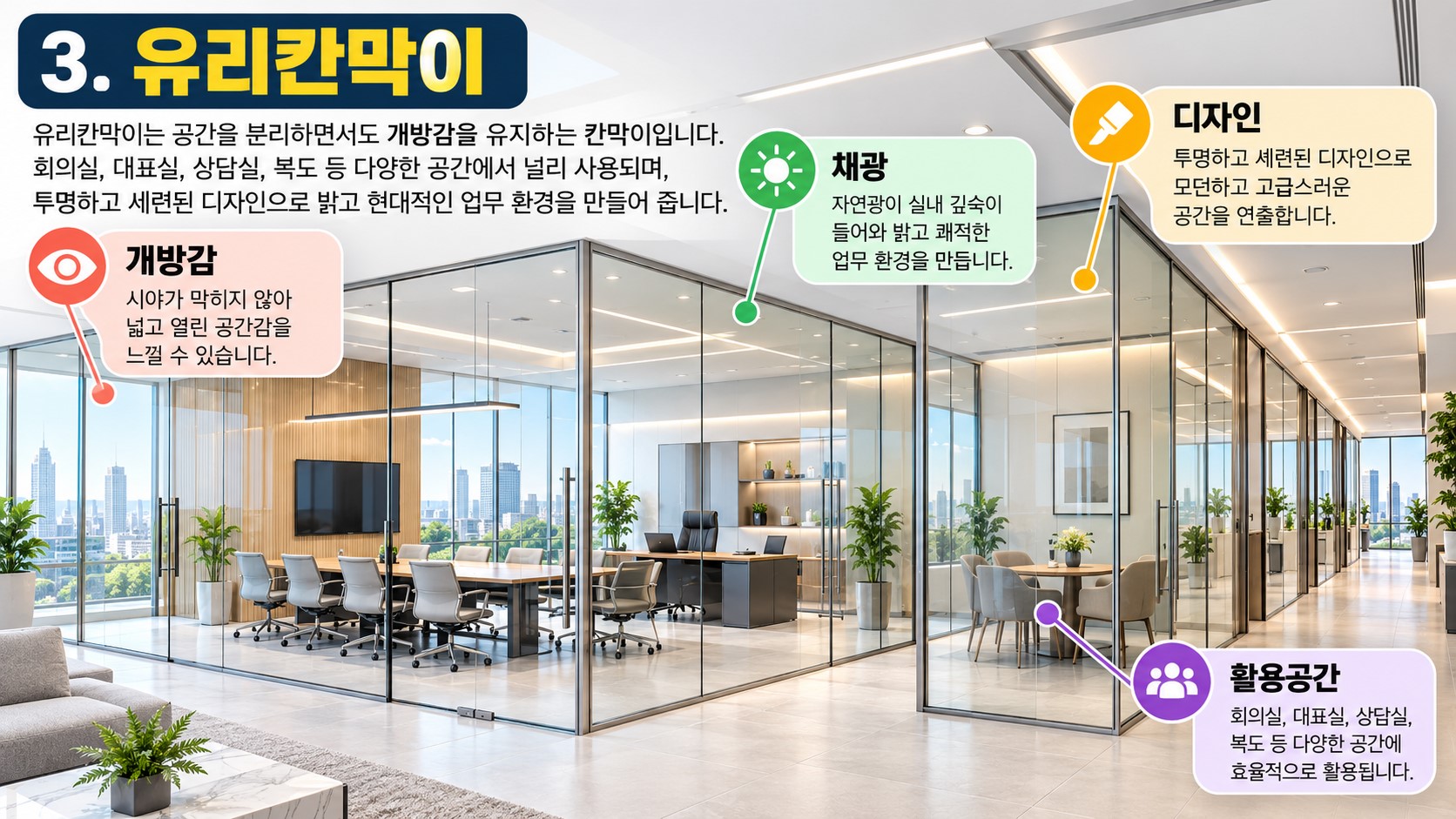 칸막이공사(유리칸막이 유리파티션 가벽칸막이 방음칸막이 샌드위치판넬) 3